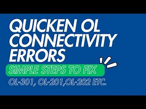 Quicken OL Connectivity Errors - Won't Update (Simple Methods)
