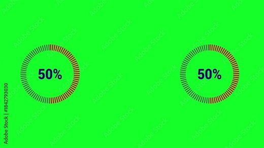 Circular loading animation with 0 to 100% progress indicator, smooth rotating ring for digital UI, apps and motion graphics in 4K
