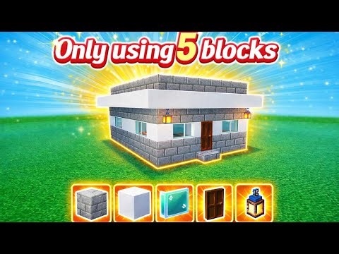 l Built a MODERN House Using ONLY 5 Blocks 😳 | Minecraft Challenge
