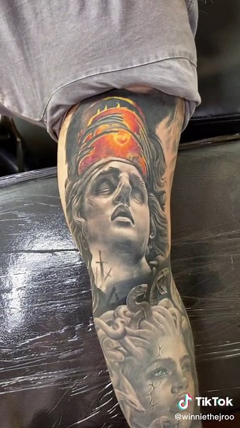 Greek Mythology Tattoo: Medusa & Heracles