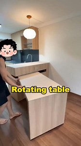 Rotating concealed table #aleadhome #highendcustom #highendprojects #cabinet #cabinets #customkitchencabinets #balcony #cabinetdesign #interiordesign #kitchenrenovation #storagesolutions #furnituredesign #diy #love #art | harmercoveringsdesign