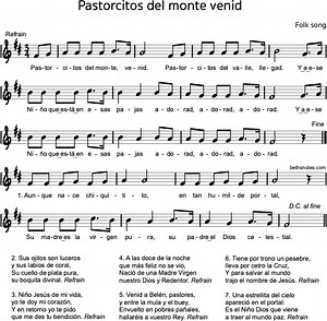 Pastorcitos del monte venid Beth's Notes Songs & Resources