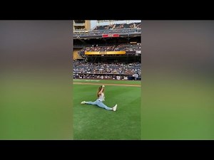 Demi Bagby throws out an impressive first pitch at the Padres game!
