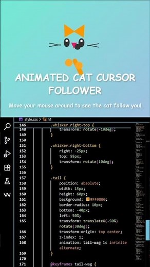 The Simple TRICK to Making a Follower CAT Cursor with HTML and CSS