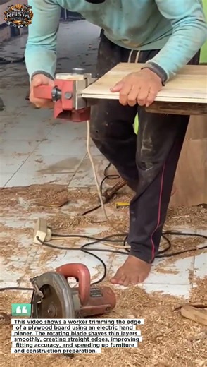 Fast and Precise Plywood Trimming Using Electric Hand Planer | Efficient Woodworking Technique