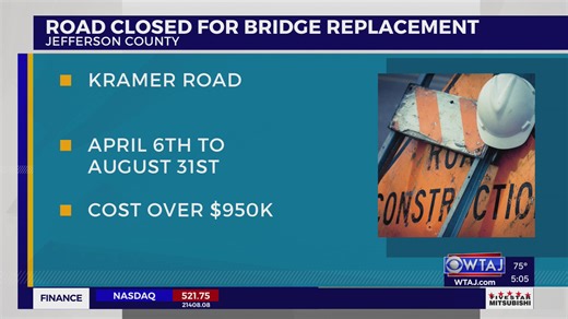 Road closure in Jefferson County for bridge replacement