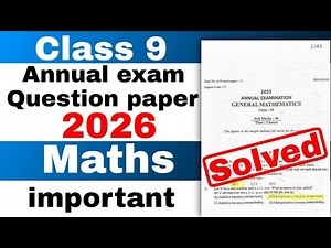 Class 9 annual exam General Maths Question paper 2026 with solutions SEBA new pattern 100% Common