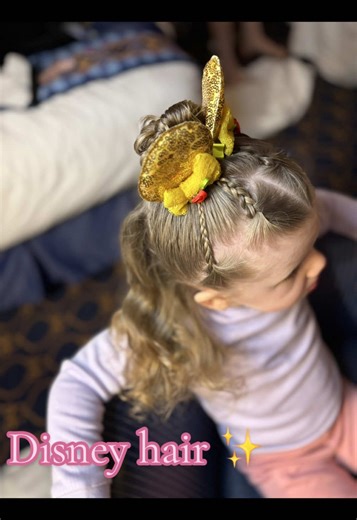 Belle inspired hair ✨ character breakfast this morning in the pouring rain ✨ #disney #disneyhair #toddlerhair #girlhairstyles #hairinspo