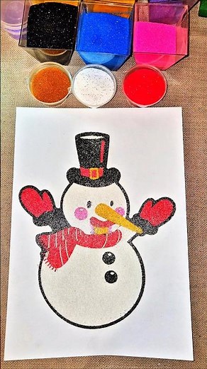 Satisfying Snowman Sand Art | DIY Christmas Craft For Kids & Adults