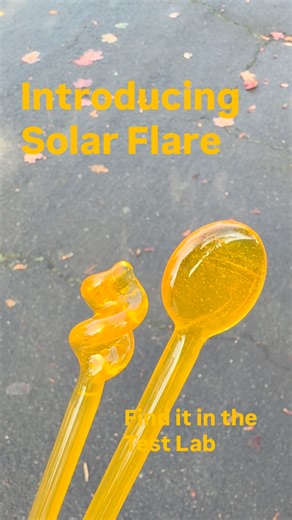 As a follow-up to Sweet Heat, we’ve got another cadmium-based transparent for you. ☀️ Introducing Solar Flare — a fiery yellow-orange that’s fresh, smooth, and easy to work. Find it now in the Test Lab ⚗️ #GlassAlchemy #Borosilicate #GlassArtist #Lampworking #HotGlass #GlassColor | Glass Alchemy