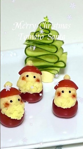 Tomato Santa Claus & Cucumber Christmas Tree: Christmas Food, Easy Hors d'oeuvres, Detailed Instr...