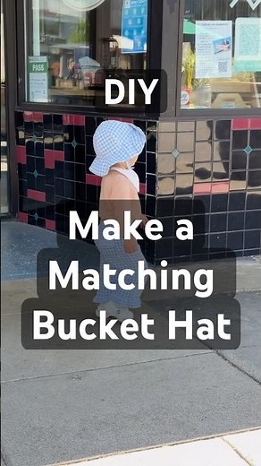 Make a matching kids bucket hat! 🩵PDF pattern ↓ #buckethat #sewing #diy