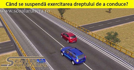 Chestionare DRPCIV cat B: În care dintre situațiile de mai jos se suspendă exercitarea dreptului de a conduce?