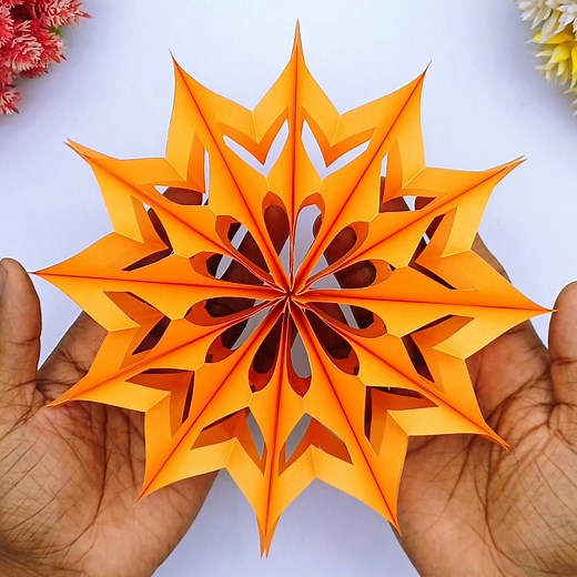 51K views · 555 reactions | Make this beautiful paper cutting snowflake using simple folding and cutting techniques! ❄️✂️✨ Perfect for Christmas decorations, winter crafts, classroom activities, and handmade festive décor. | Creative Art & Craft Ideas | Facebook