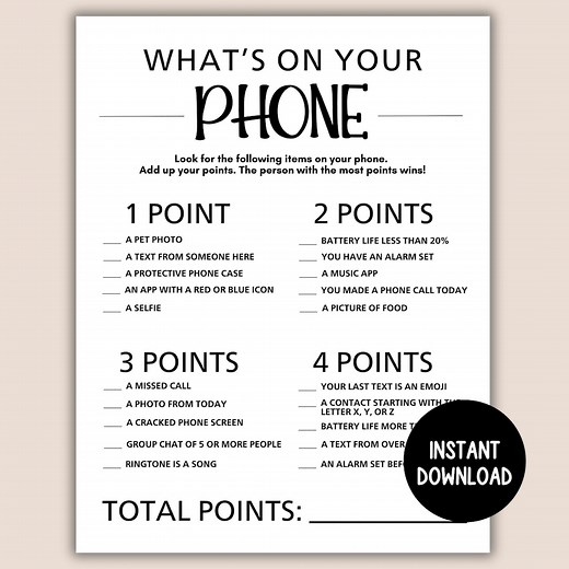Icebreaker Game, Printable Whats on Your Phone Game, Phone Trivia Game, Easy Party Starter Game, Trivia Icebreaker Game, Office Party Game - Etsy