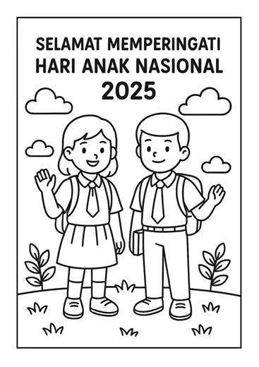 Selamat Hari Anak Nasional 2025 - Mewarnai Tema