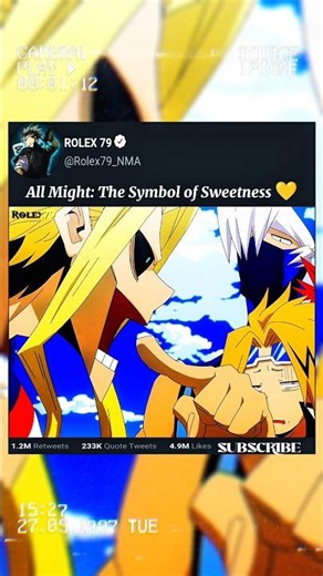 All Might The Symbol of Sweetness 💛🔥#shorts #mha