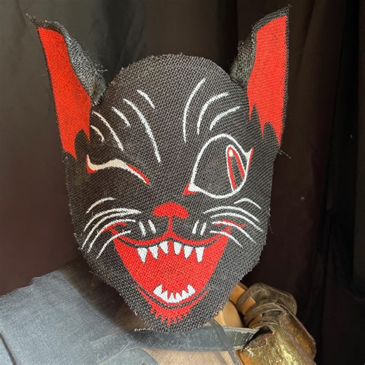 Black Cat Mask: '70s Style Costume Prop Halloween, Photo Shoot, Masquerade - Etsy