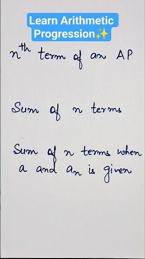 Arithmetic Progression Formulas 🔥 | Class 10 Maths | Infinity by Vishali #shorts #class10maths