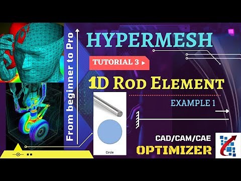 HyperMesh 1D Mesh : Rod Element : Example 1