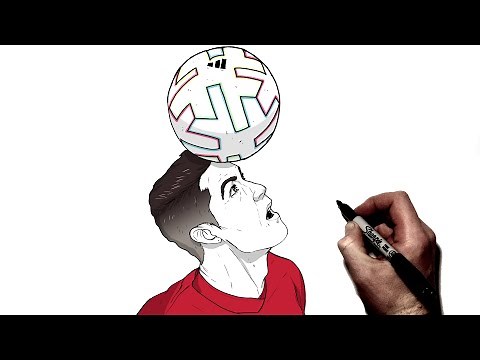 How To Draw Cristiano Ronaldo (Skills) | Step By Step | Football: Soccer