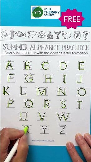 Summer Kindergarten Handwriting Free Worksheets