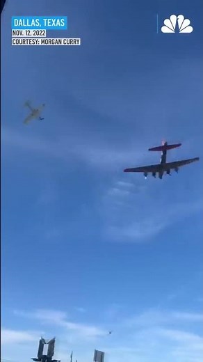 Two military planes crash mid-air during Air Show at Dallas Executive Airport. #shorts