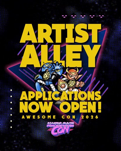 ✨ ARTIST ALLEY APPLICATION OPEN ✨ The 2026 Artist Alley, Maker Market, and Author Lane application is open through December 15th. If you're an artist, crafter, maker, writer, author, or illustrator, you are welcome to apply! Want to be a part of 🏳️‍🌈 Pride Alley? There is an opt-in on the application. ☑️ Apply today at awesome-con.com/applications/artist-alley-maker-market | Awesome Con
