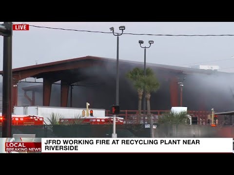 JFRD crews working to put out fire at cardboard recycling plant near Riverside