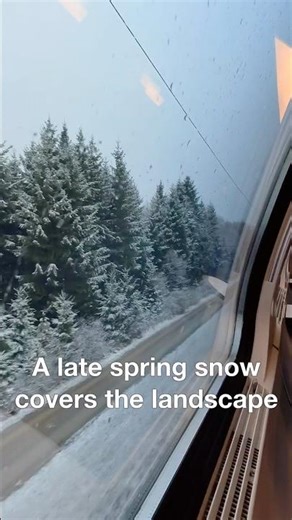 A late spring snow covers the landscape