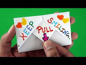 DIY - SURPRISE MESSAGE CARD || Pull Tab Origami Envelope Card
