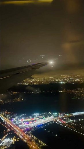 Moscow Night View From Airplane Window ✈️✨ | Wing View Over City Lights