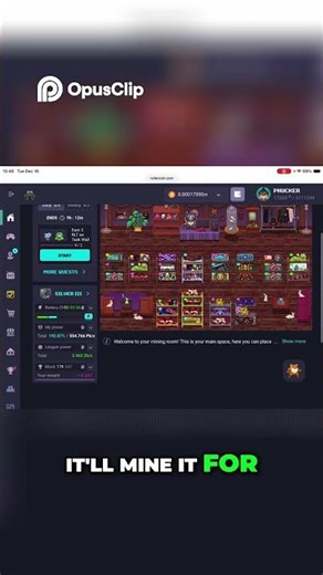 Rollercoin Mine Bitcoin FREE with This Game! #shortsfeed #short #shortvideo #rollercoin #passive