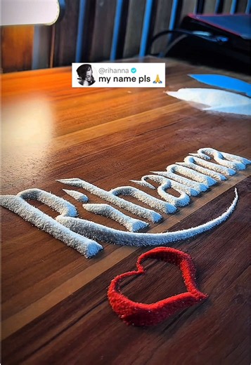 Calligraphy name Rihanna ♥️ Subscribe and I'll write your name🎁#calligraphy #sandcalligraphy #asmr #relax #art