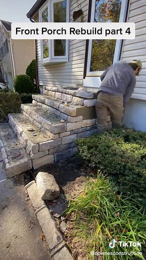Front Porch Rebuild Part 4: Step-by-Step DIY Block and Stone Veneer Construction Tutorial