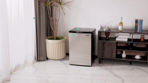 EUHOMY Upright freezer, 3.0 Cubic Feet, Single Door Compact Mini Freezer with Reversible Stainless Steel Door, Small freezer for Home/Dorms/Apartment/Office, Silver