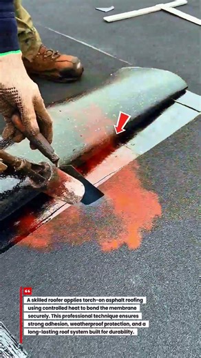Pro Roofer Installs Torch-On Asphalt Roofing with Expert Precision