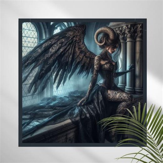 The Mourning Archangel — Gothic Fantasy MP4 Loop | Dark Surreal Animated Art - Etsy UK