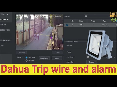 How to set a trip wire on a Dahua NVR with alarm output