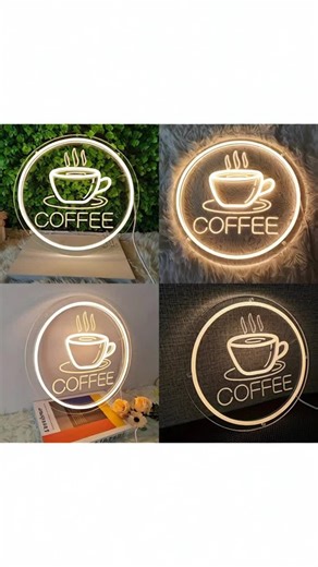 Coffee Cup Design Neon Sign, USB Powered 3D Coffee Cup Neon Light, Decorative Neon Sign for Home Coffee Shop Bar Office, Modern Mood Lighting