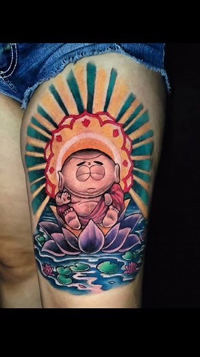 Zen cartman. That is all.... . . . #tattooart #tattoo #ink #tattoodesign #tattooartist #inkedup #cartman #southpark #newschool #colortattoo | Tattoos by Chris Bowen | Facebook