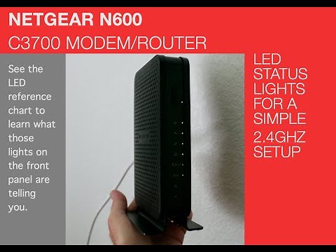 Netgear C3700 Modem/Router light status and chart