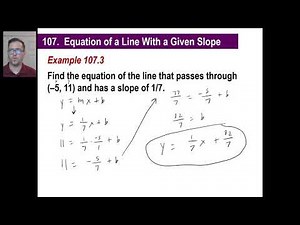 Saxon Math - Algebra 1: 3rd Edition (Lesson 107 - Line Parallel to a Given Line, Given Slope)