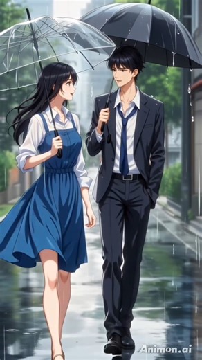 romantic scene in rainy street 🥰♥️ #shorts #trending #viral