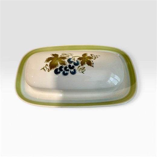 Vintage Ironstone Japan Blue Grapes Pattern Butter Dish - Etsy
