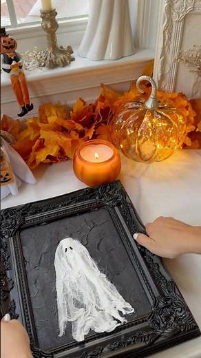 DIY cheesecloth GHOST protraits ✨👻 #diycrafts #halloweendecor #spookyseason