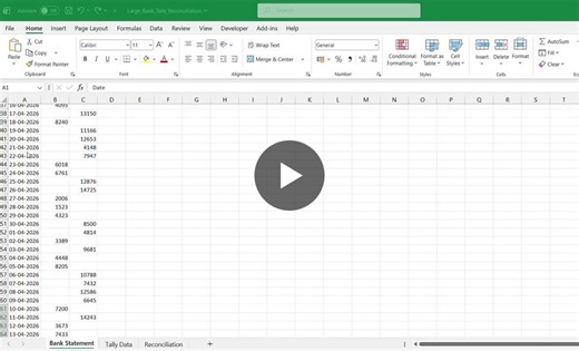 Bank vs Tally Reconciliation in Excel | Vishva Bharath .M posted on the topic | LinkedIn