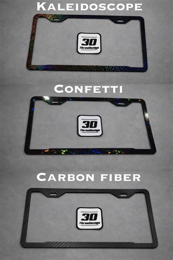 Holographic 3D Printed License Plate Frame | Carbon Fiber Effect | Unique - Etsy