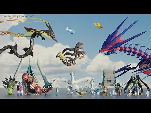 Legendary Pokemon Size comparison 3D (100+ Pokemon)