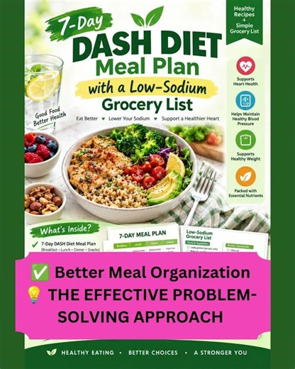 7-Day DASH Diet Meal Plan with a Low-Sodium Grocery List!